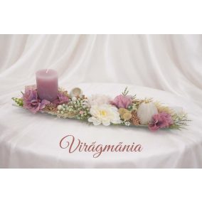 Üvegtálas asztaldísz