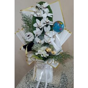 Egyedi orchideas maradandó csokor 