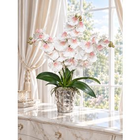Három szálas orchidea élethű maradandó csokor 