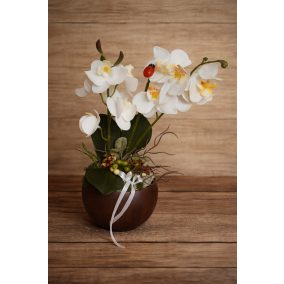 Orchideás élethű csokor 